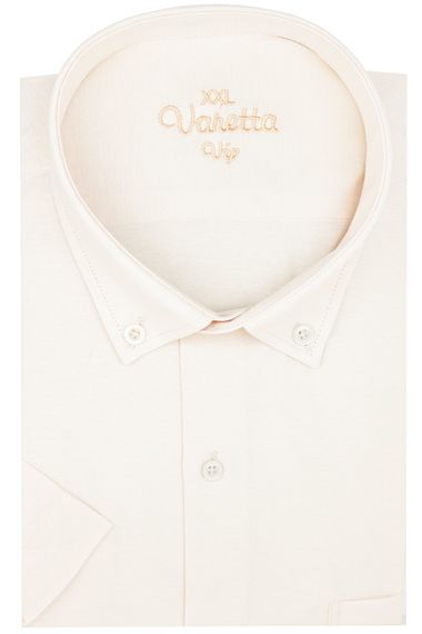 Varetta Men's Beige Short Sleeve Plus Size Shirt - photo 1