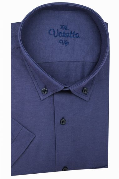 Varetta Men's Navy Blue Short Sleeve Plus Size Shirt - photo 1