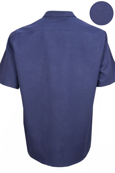 Varetta Men's Navy Blue Short Sleeve Plus Size Shirt - photo 4