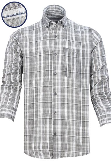 Varetta Men's Gray Checked Long Sleeve Classic Cut Collar Buttoned Shirt - photo 1