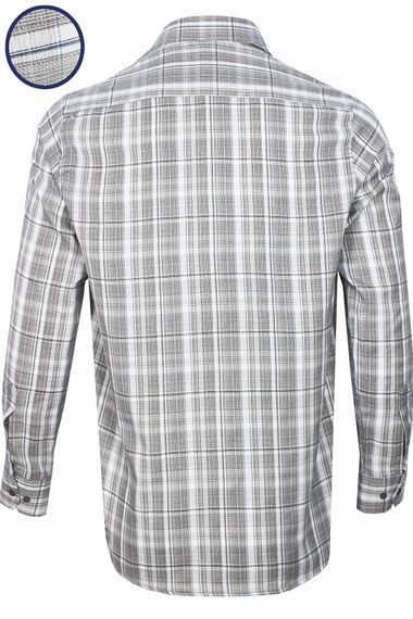 Varetta Men's Gray Checked Long Sleeve Classic Cut Collar Buttoned Shirt - photo 4