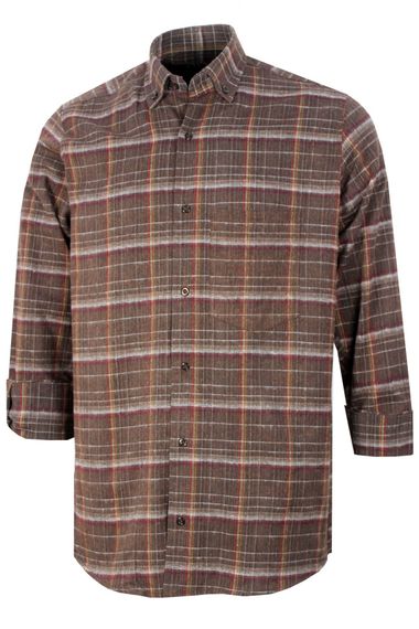 Varetta Men's Brown Checkered Classic Cut Winter Shirt - photo 1