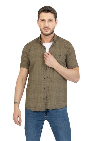 Varetta Men's Green Cotton Short Sleeved Shirt With Pockets - photo 2