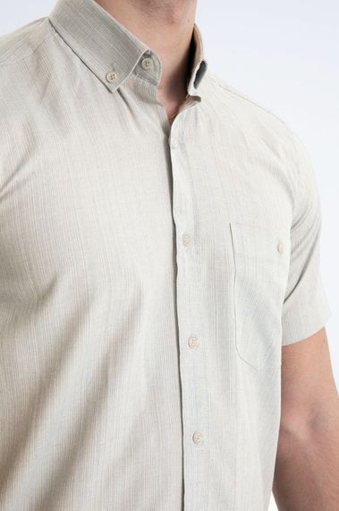 Varetta Men's Beige Short Sleeved Summer Shirt with Pocket - photo 1