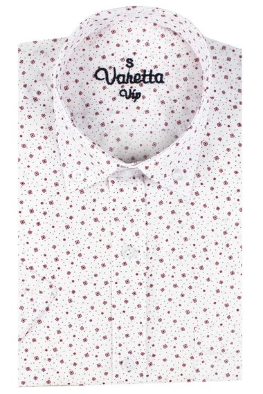 Varetta Men's Claret Red Printed Short Sleeve Shirt with Pocket - photo 1