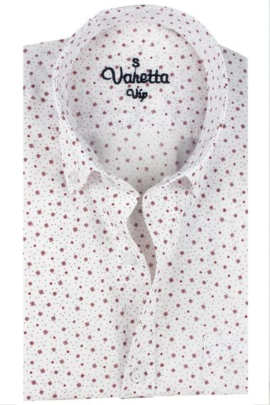 Varetta Men's Claret Red Printed Short Sleeve Shirt with Pocket - photo 2