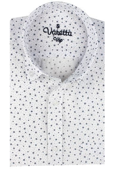 Varetta Men's Navy Blue Pocket Printed Short Sleeve Shirt - photo 1