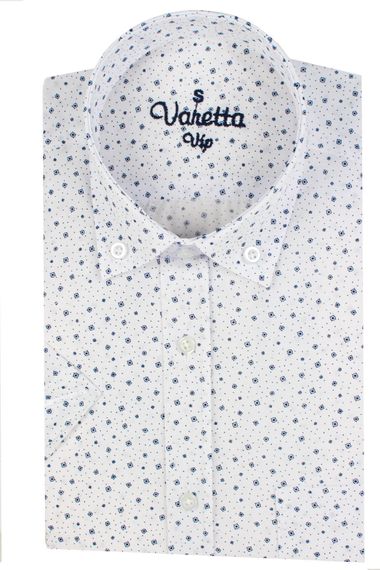 Varetta Men's Navy Blue Pocket Printed Short Sleeve Shirt - photo 4