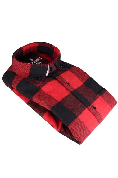 Varetta Men's Red Thick Winter Pocketed Lumberjack Shirt - photo 1