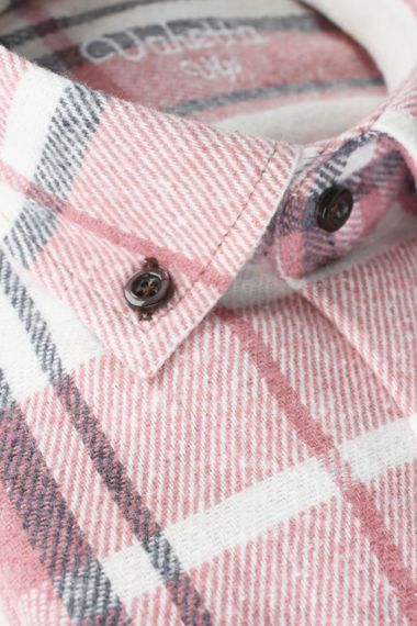 Varetta Men's Pink Thick Winter Pocketed Lumberjack Shirt - photo 3