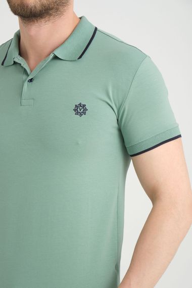 Varetta Erkek Yosun Yeşili Pamuklu Polo Yaka Kısa Kollu T shirt - photo 4