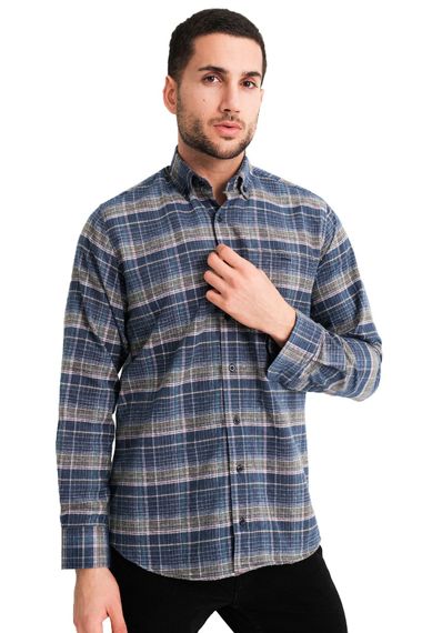 Varetta Men's Blue Winter Classic Cut Shirt with Pockets - photo 2