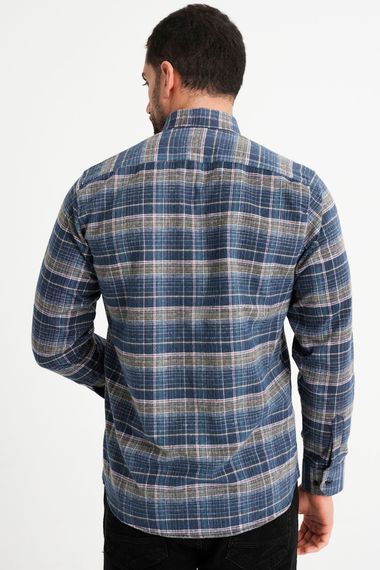 Varetta Men's Blue Winter Classic Cut Shirt with Pockets - photo 3