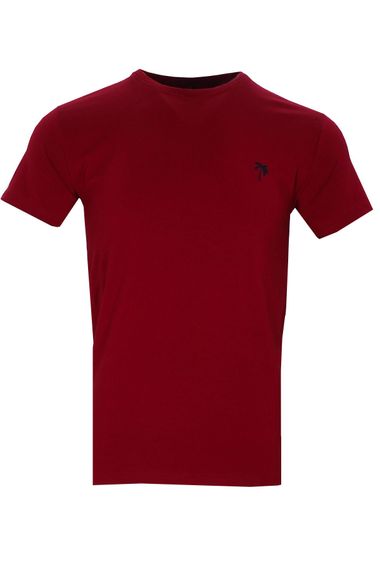 Varetta Erkek Bordo Bisiklet Yaka Kısa Kollu T shirt - photo 1