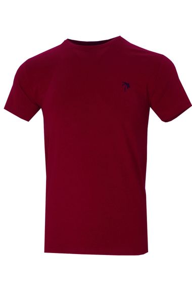 Varetta Erkek Bordo Bisiklet Yaka Kısa Kollu T shirt - photo 2