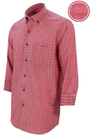 Men's Tile Color Classic Fit Single Pocket Long Sleeve Checkered Shirt - photo 1