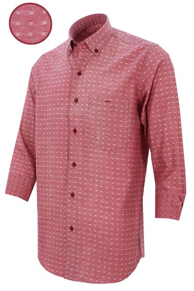 Men's Pink Classic Cut Single Pocket Long Sleeve Checkered Shirt - photo 1