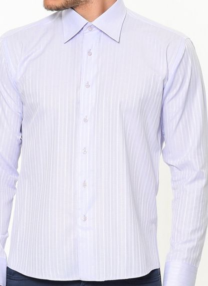 Men's Slim Fit Lilac Patterned Long Sleeve Shirt - photo 2