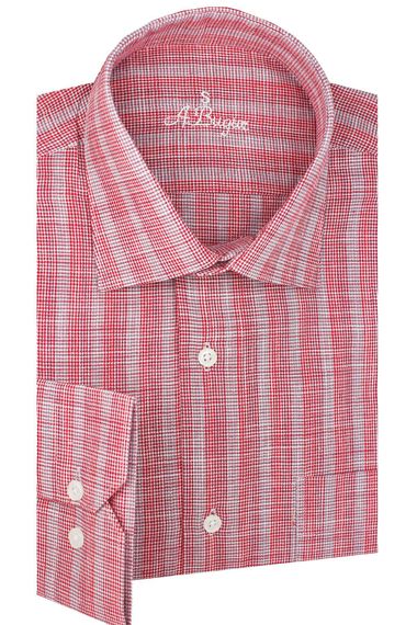 Men's Dried Rose Checkered Long Sleeve Classic Cut Shirt - photo 1