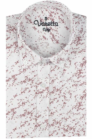 Varetta Men's Claret Red Pocket Printed Long Sleeve Shirt - photo 2