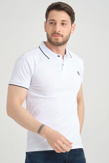 Varetta Men's White Cotton Polo Collar Short Sleeve T-Shirt for Stylish Summer Comfort - photo 2