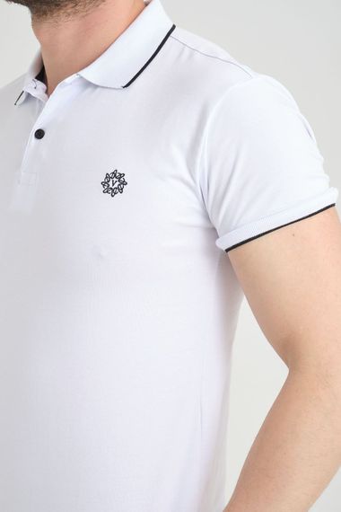 Varetta Men's White Cotton Polo Collar Short Sleeve T-Shirt for Stylish Summer Comfort - photo 4