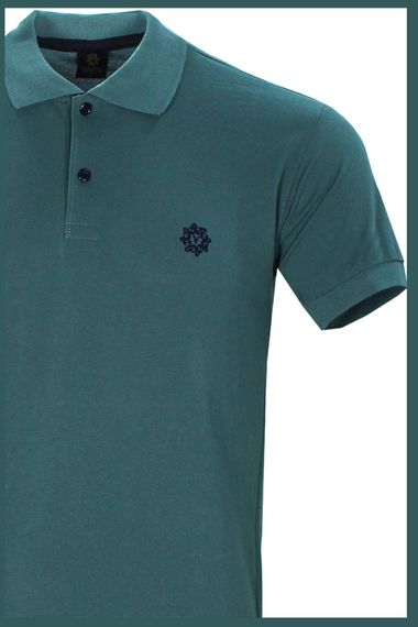 Varetta Men's Turquoise Cotton Polo Collar Short Sleeve T-Shirt for Comfortable and Stylish Summer Wear - photo 2