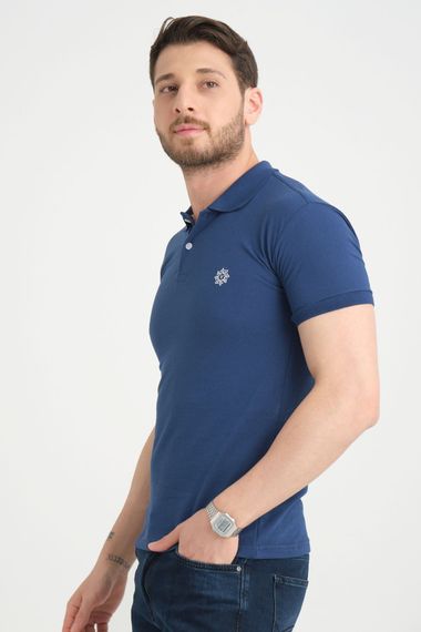 Varetta Men's Navy Cotton Short Sleeve Polo T-Shirt for a Stylish and Comfortable Summer Look - photo 2