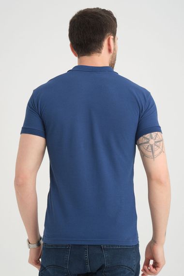 Varetta Men's Navy Cotton Short Sleeve Polo T-Shirt for a Stylish and Comfortable Summer Look - photo 3