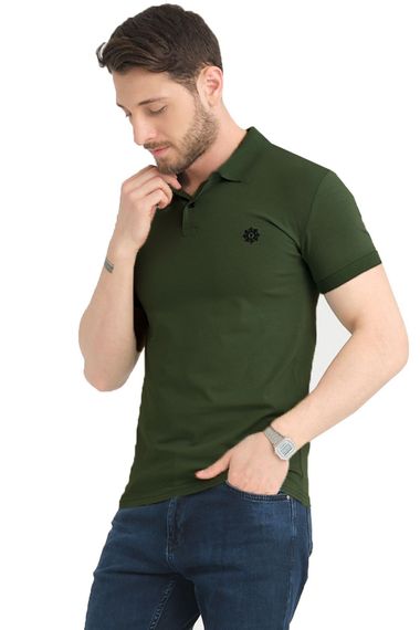 Varetta Men's Olive Green Cotton Polo Collar Short Sleeve T-Shirt for a Cool and Stylish Summer Look