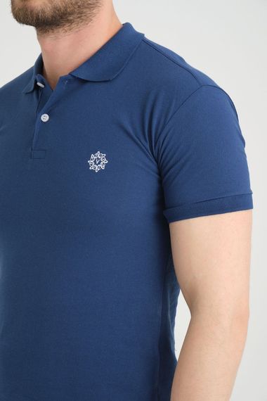 Varetta Men's Navy Cotton Short Sleeve Polo T-Shirt for a Stylish and Comfortable Summer Look - photo 4