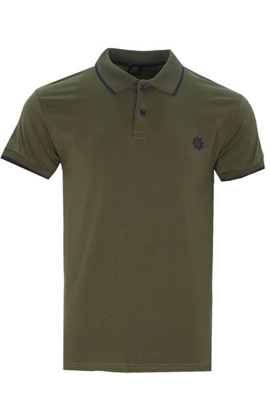 Varetta Men's Olive Green Cotton Polo Collar Short Sleeve T-Shirt for Summer Comfort and Style - photo 2