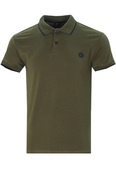 Varetta Men's Olive Green Cotton Polo Collar Short Sleeve T-Shirt for Summer Comfort and Style - photo 1