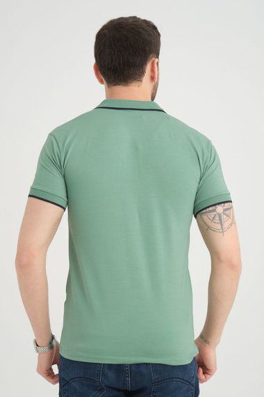 Varetta Men's Sea Green Cotton Short Sleeve Polo T-Shirt for Comfortable and Stylish Summer Wear - photo 2