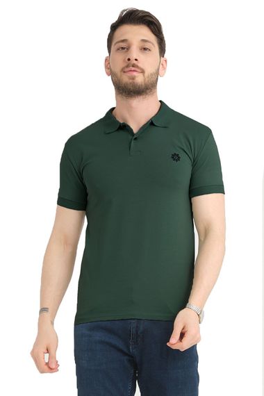 Varetta Men's Emerald Green Cotton Short Sleeve Polo T-Shirt for Summer Comfort and Style