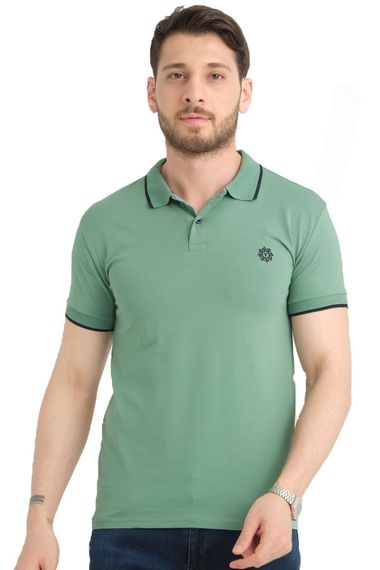 Varetta Men's Sea Green Cotton Short Sleeve Polo T-Shirt for Comfortable and Stylish Summer Wear - photo 3