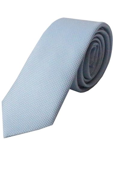 Baby Boy Blue Dobby Eyelet Pattern Narrow Tie