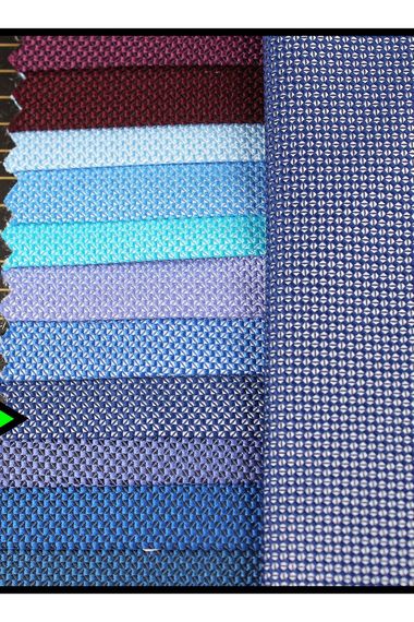 Men's Jeans Blue Dobby Eyelet Patterned Narrow Tie