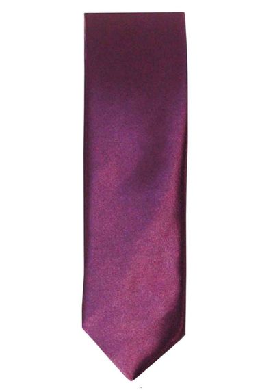 ربطة عنق منديل مستقيم من الساتان ذو قصة ضيقة أرجوانية خفيفة للرجال