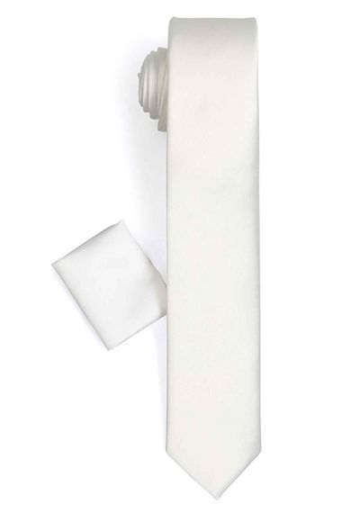 ربطة عنق منديل مستقيم من الساتان ذو قصة ضيقة باللون الرمادي للرجال