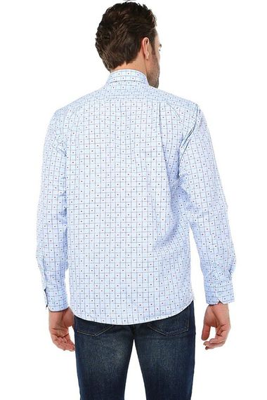 Varetta Erkek Mavi Klasik Kesim Kareli Gömlek - fotoğraf 2