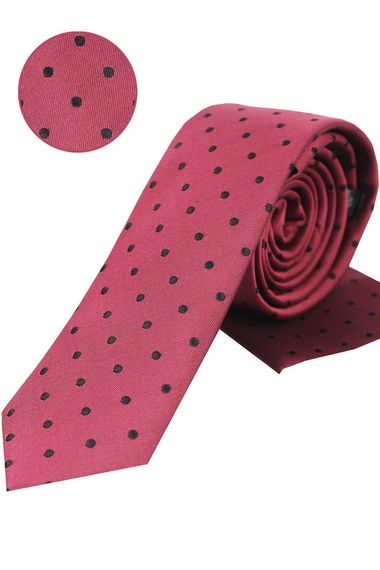 Чоловіча краватка бордового кольору зі слім-кроєм та візерунком, ширина 5.7 см, довжина 135 см, стандартний аксесуар