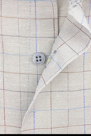 Men's Light Gray Short Sleeve Classic Cut Collar Buttoned One Pocket Shirt - photo 2