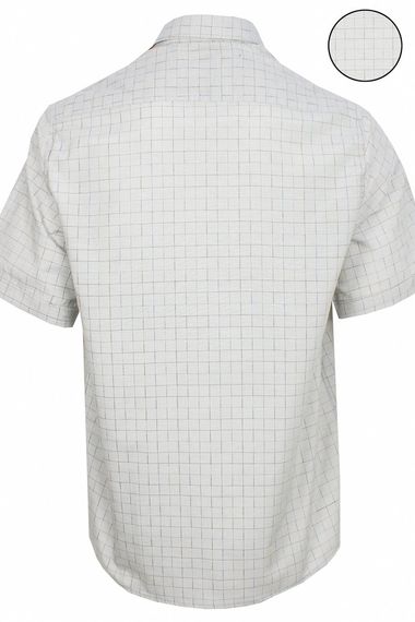 Men's Light Gray Short Sleeve Classic Cut Collar Buttoned One Pocket Shirt - photo 4