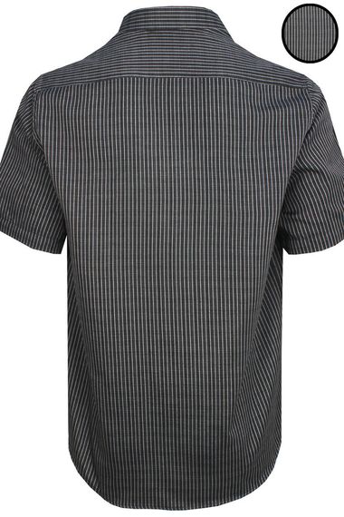 قميص رجالي من Anthracite بأكمام قصيرة وياقة قص كلاسيكية وأزرار وجيب واحد - صورة 4