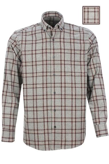 Men's Green Classic Cut Long Sleeve Collar Buttoned Winter Checkered Shirt - photo 1
