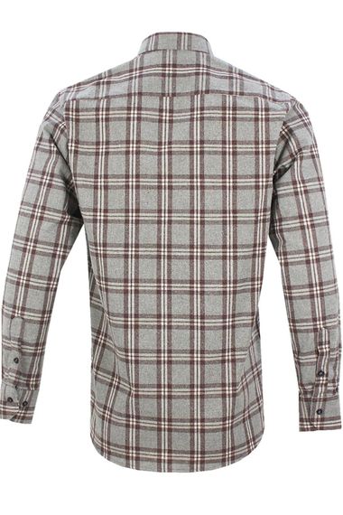 Men's Green Classic Cut Long Sleeve Collar Buttoned Winter Checkered Shirt - photo 3