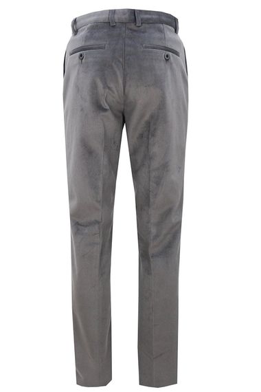 Varetta Erkek Gri Kışlık Kadife İnce Fitilli  Cepli Klasik Kesim Pantolon - fotoğraf 2