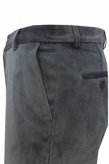 Varetta Men's Smoked Winter Velvet Slim Fit Pocket Classic Cut Trousers - photo 1