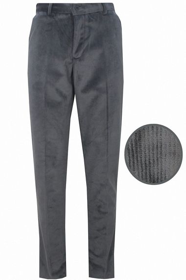 Varetta Men's Smoked Winter Velvet Slim Fit Pocket Classic Cut Trousers - photo 2
